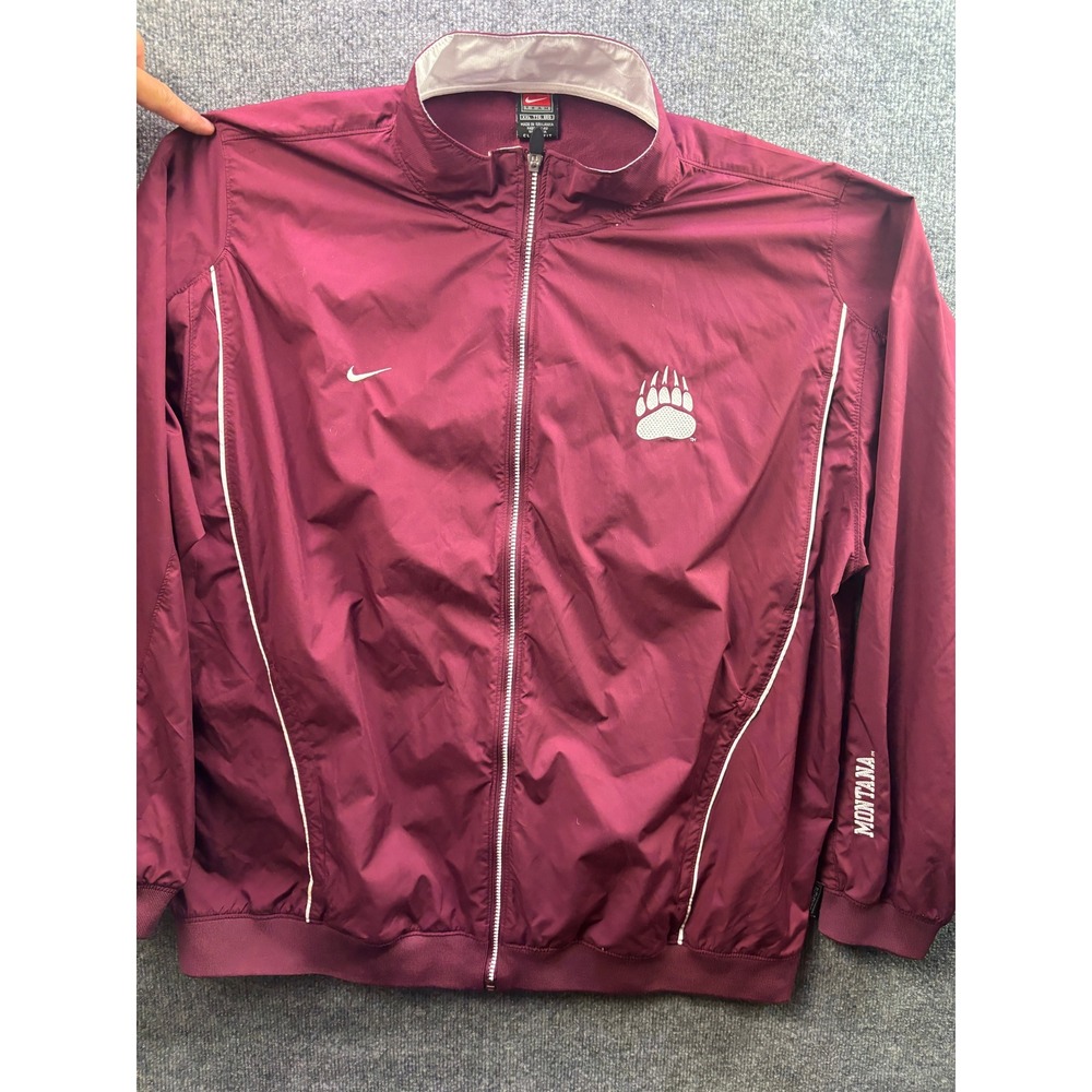 Nike Windbreaker Jacket Mens XXL Maroon Montana Grizzlies Clima-FIT 67573